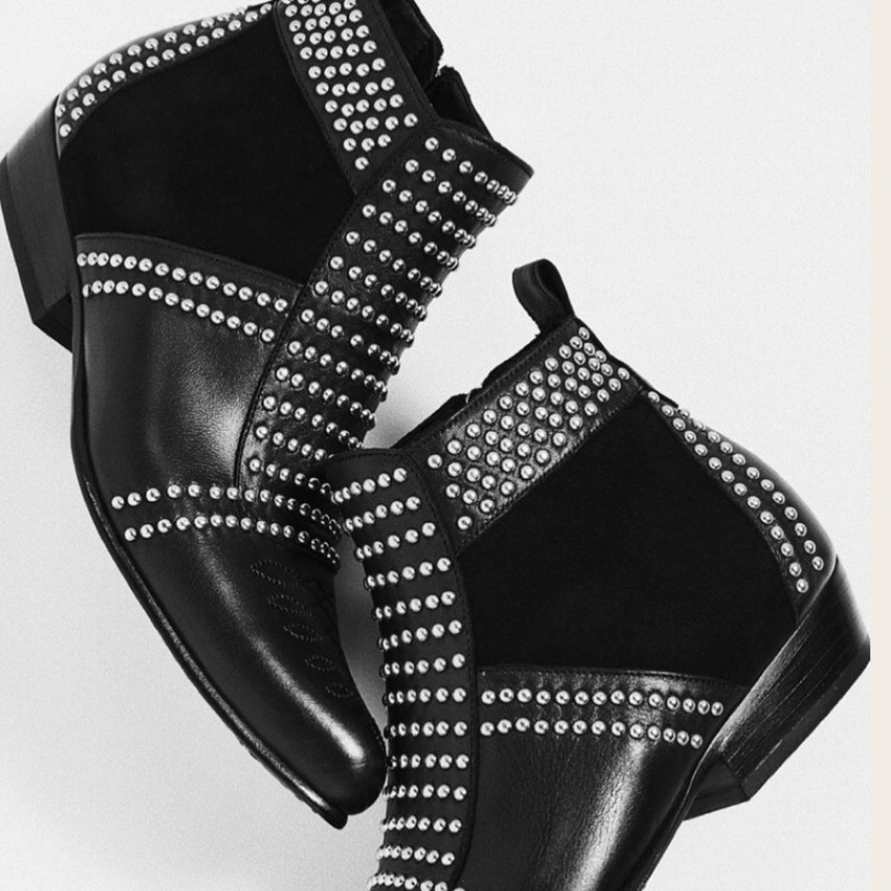 Anine Bing Charlie Silver Stud boots, size 37
